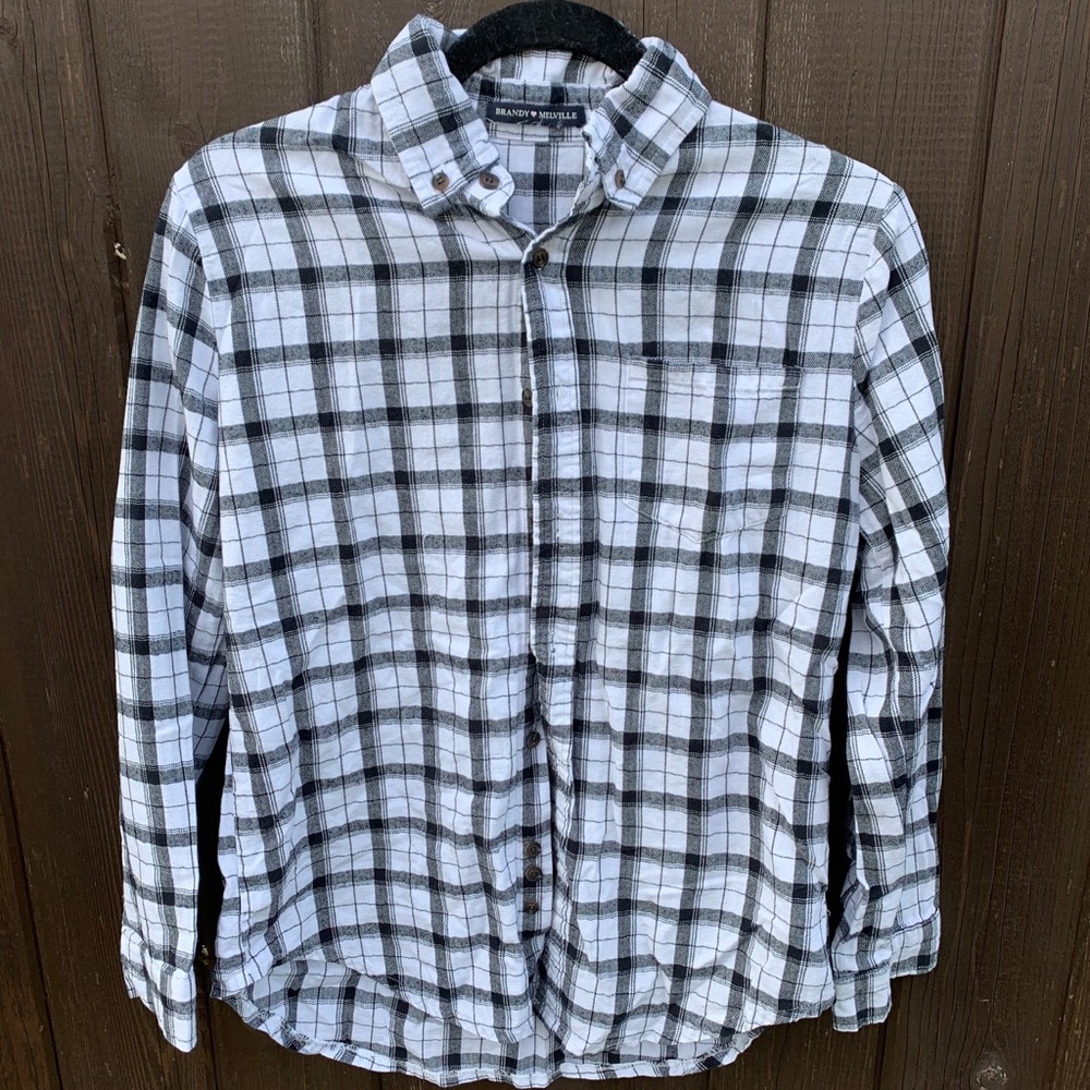 Brandy Melville black and white flannel